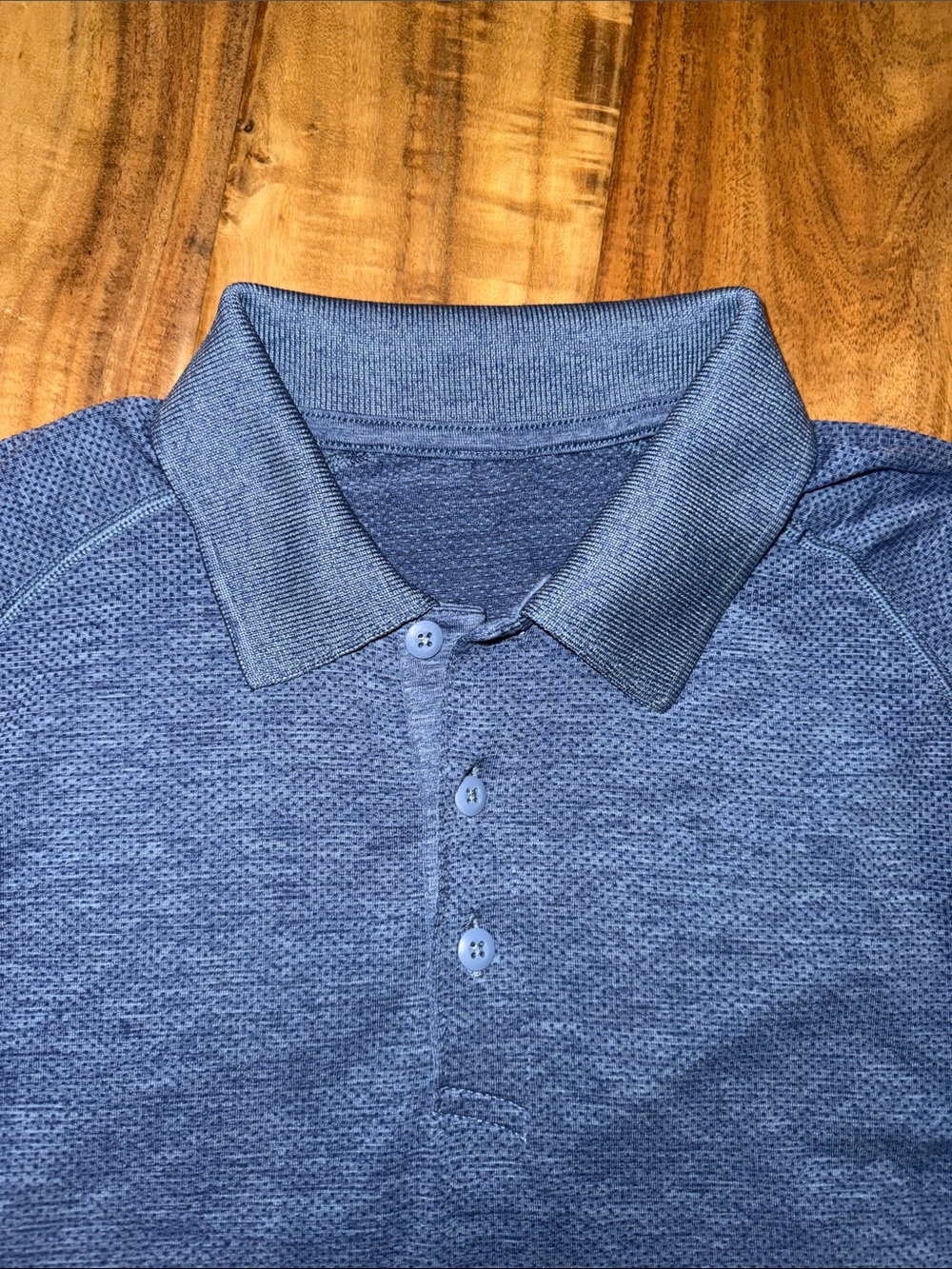 lululemon athletica Men's Heathered Navy Polo - Picture 4 of 5